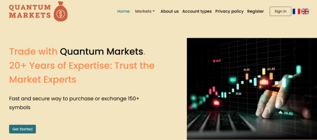 Quantum Markets homepage